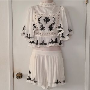 Free People Abbie Crochet 2 piece set